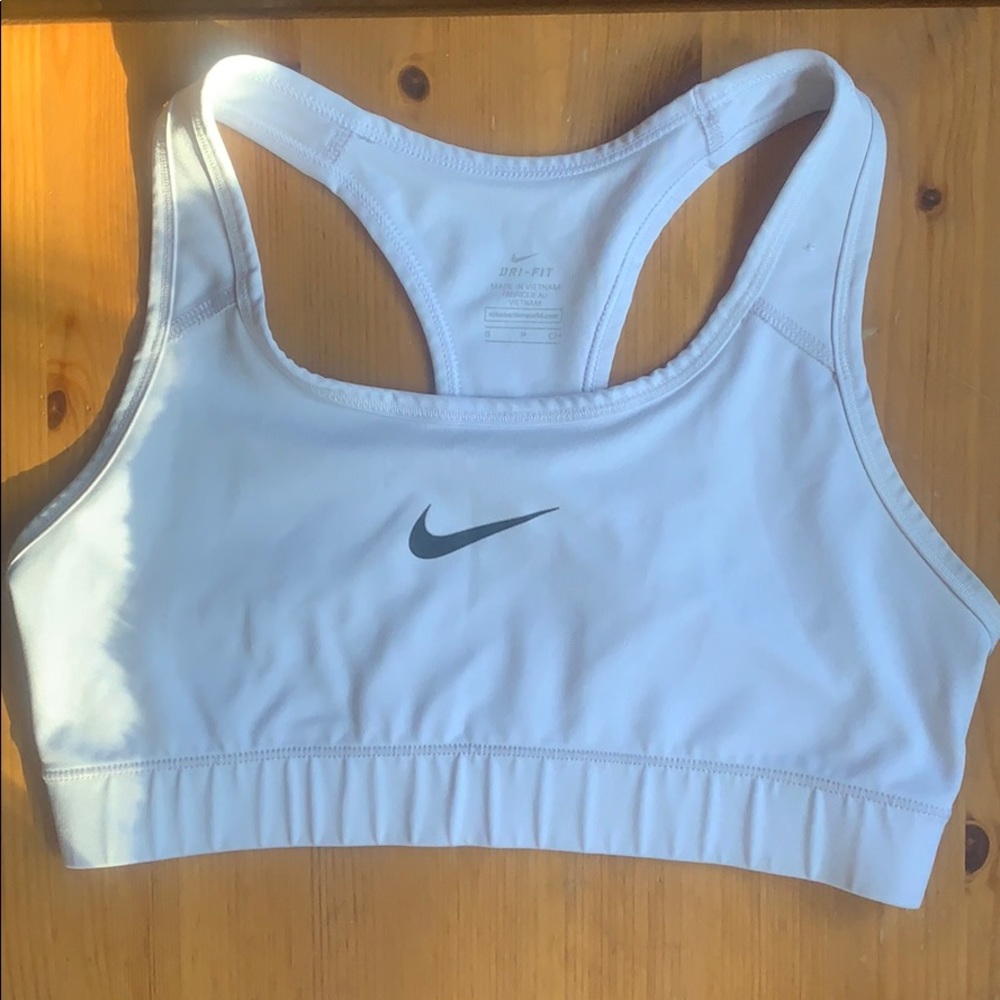 Nike Dri-Fit White Sports Bra Size S